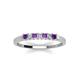 3 - Erica 2.00 mm Princess Cut Amethyst and Diamond 7 Stone Wedding Band 