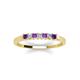 3 - Erica 2.00 mm Princess Cut Amethyst and Diamond 7 Stone Wedding Band 
