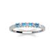 3 - Erica 2.00 mm Princess Cut Blue Topaz and Diamond 7 Stone Wedding Band 
