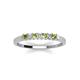 3 - Erica 2.00 mm Princess Cut Peridot and Diamond 7 Stone Wedding Band 