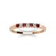 3 - Erica 2.00 mm Princess Cut Red Garnet and Diamond 7 Stone Wedding Band 