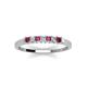 3 - Erica 2.00 mm Princess Cut Rhodolite Garnet and Diamond 7 Stone Wedding Band 