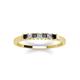 3 - Erica 2.00 mm Princess Cut Black and White Diamond 7 Stone Wedding Band 