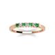 3 - Erica 2.00 mm Princess Cut Green Garnet and Diamond 7 Stone Wedding Band 