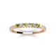 3 - Erica 2.00 mm Princess Cut Peridot and Diamond 7 Stone Wedding Band 