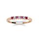 3 - Erica 2.00 mm Princess Cut Rhodolite Garnet and Diamond 7 Stone Wedding Band 