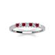 3 - Erica 2.00 mm Princess Cut Ruby and Diamond 7 Stone Wedding Band 
