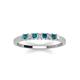 3 - Erica 2.00 mm Princess Cut Blue and White Diamond 7 Stone Wedding Band 