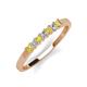 2 - Erica 2.50 mm Princess Cut Yellow Sapphire and Diamond 7 Stone Wedding Band 