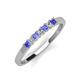 2 - Erica 2.50 mm Princess Cut Tanzanite and Diamond 7 Stone Wedding Band 