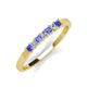 2 - Erica 2.50 mm Princess Cut Tanzanite and Diamond 7 Stone Wedding Band 