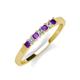 2 - Erica 2.50 mm Princess Cut Amethyst and Diamond 7 Stone Wedding Band 