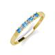 2 - Erica 2.50 mm Princess Cut Blue Topaz and Diamond 7 Stone Wedding Band 