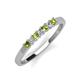 2 - Erica 2.50 mm Princess Cut Peridot and Diamond 7 Stone Wedding Band 