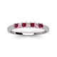 3 - Erica 2.50 mm Princess Cut Ruby and Diamond 7 Stone Wedding Band 