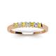 3 - Erica 2.50 mm Princess Cut Yellow Sapphire and Diamond 7 Stone Wedding Band 