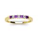 3 - Erica 2.50 mm Princess Cut Amethyst and Diamond 7 Stone Wedding Band 
