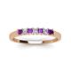 3 - Erica 2.50 mm Princess Cut Amethyst and Diamond 7 Stone Wedding Band 