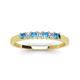 3 - Erica 2.50 mm Princess Cut Blue Topaz and Diamond 7 Stone Wedding Band 