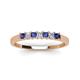 3 - Erica 2.50 mm Princess Cut Iolite and Diamond 7 Stone Wedding Band 