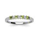 3 - Erica 2.50 mm Princess Cut Peridot and Diamond 7 Stone Wedding Band 