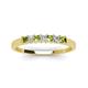 3 - Erica 2.50 mm Princess Cut Peridot and Diamond 7 Stone Wedding Band 