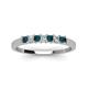 3 - Erica 2.50 mm Princess Cut London Blue Topaz and Diamond 7 Stone Wedding Band 
