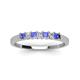 3 - Erica 2.50 mm Princess Cut Tanzanite and Diamond 7 Stone Wedding Band 
