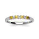 3 - Erica 2.50 mm Princess Cut Citrine and Diamond 7 Stone Wedding Band 