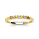 3 - Erica 2.50 mm Princess Cut Citrine and Diamond 7 Stone Wedding Band 
