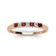 3 - Erica 2.50 mm Princess Cut Red Garnet and Diamond 7 Stone Wedding Band 