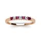 3 - Erica 2.50 mm Princess Cut Rhodolite Garnet and Diamond 7 Stone Wedding Band 