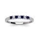 3 - Erica 2.50 mm Princess Cut Blue Sapphire and Diamond 7 Stone Wedding Band 