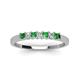 3 - Erica 2.50 mm Princess Cut Green Garnet and Diamond 7 Stone Wedding Band 