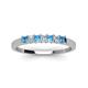 3 - Erica 2.50 mm Princess Cut Blue Topaz and Diamond 7 Stone Wedding Band 
