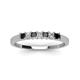 3 - Erica 2.50 mm Princess Cut Black and White Diamond 7 Stone Wedding Band 