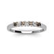 3 - Erica 2.50 mm Princess Cut Smoky Quartz and Diamond 7 Stone Wedding Band 