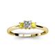 2 - Eadlin Princess Cut Diamond and Yellow Sapphire Three Stone Engagement Ring 