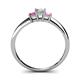 4 - Eadlin Princess Cut Diamond and Pink Sapphire Three Stone Engagement Ring 
