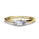 1 - Eadlin Princess Cut Diamond and Tanzanite Three Stone Engagement Ring 