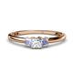 1 - Eadlin Princess Cut Diamond and Tanzanite Three Stone Engagement Ring 