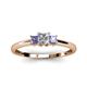 2 - Eadlin Princess Cut Diamond and Tanzanite Three Stone Engagement Ring 