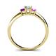 4 - Eadlin Princess Cut Diamond and Amethyst Three Stone Engagement Ring 