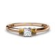 1 - Eadlin Princess Cut Diamond and Citrine Three Stone Engagement Ring 