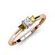3 - Eadlin Princess Cut Diamond and Citrine Three Stone Engagement Ring 