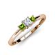 3 - Eadlin Princess Cut Diamond and Peridot Three Stone Engagement Ring 