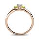 4 - Eadlin Princess Cut Diamond and Peridot Three Stone Engagement Ring 