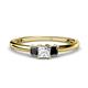 1 - Eadlin Princess Cut Black and White Diamond Three Stone Engagement Ring 