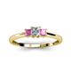 2 - Eadlin Princess Cut Diamond and Pink Sapphire Three Stone Engagement Ring 