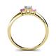 4 - Eadlin Princess Cut Diamond and Pink Sapphire Three Stone Engagement Ring 
